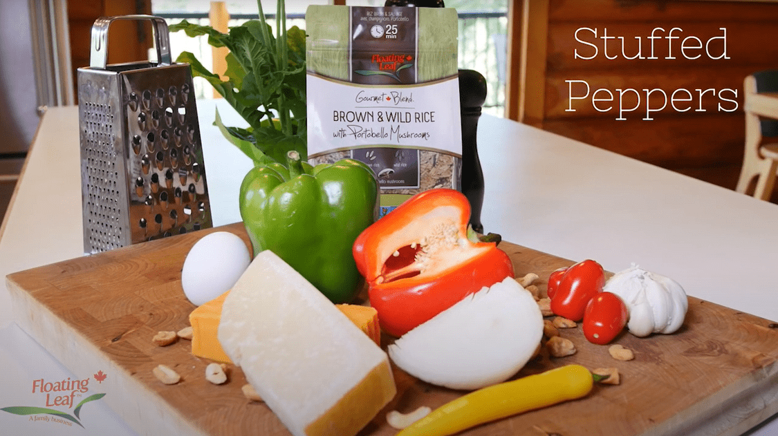 Stuffed Peppers with Brown & Wild Rice with Portobello Mushrooms