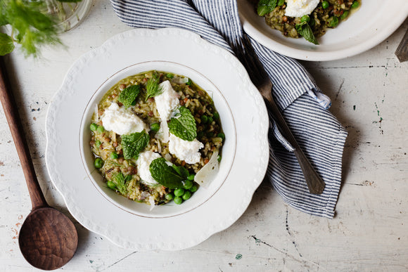 Spring Risotto with Ancient Field Blend